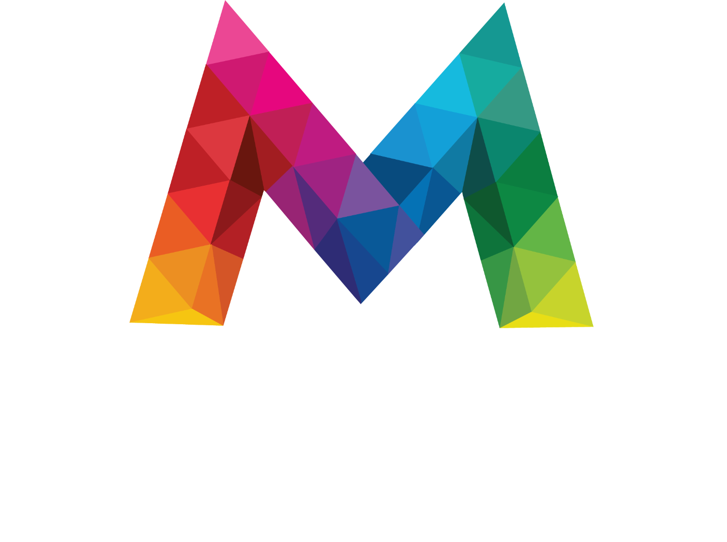 Mosaic Technologies official white company logo for dark backgrounds